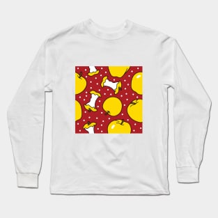 Yellow Apples with Polka Dots Long Sleeve T-Shirt